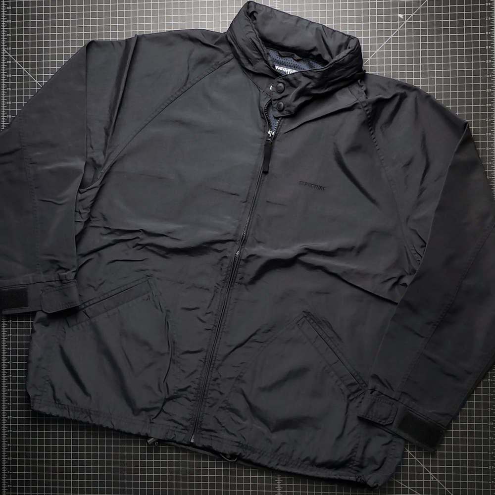 Structure Windbreaker Jacket - Dark Navy - Vintag… - image 1